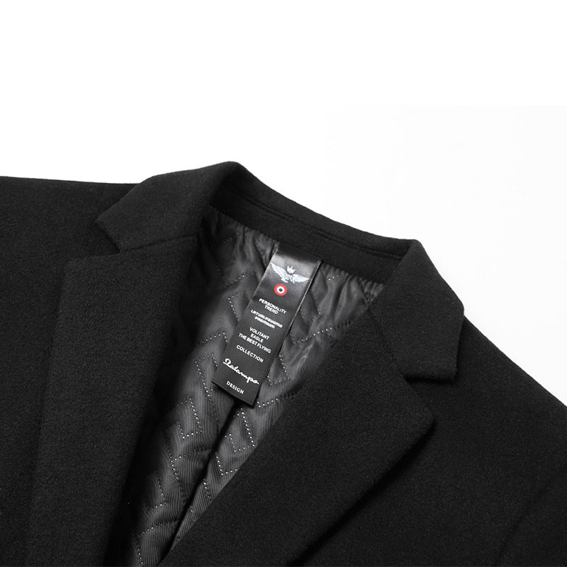 Men's Mid-Length Casual Wool Coat