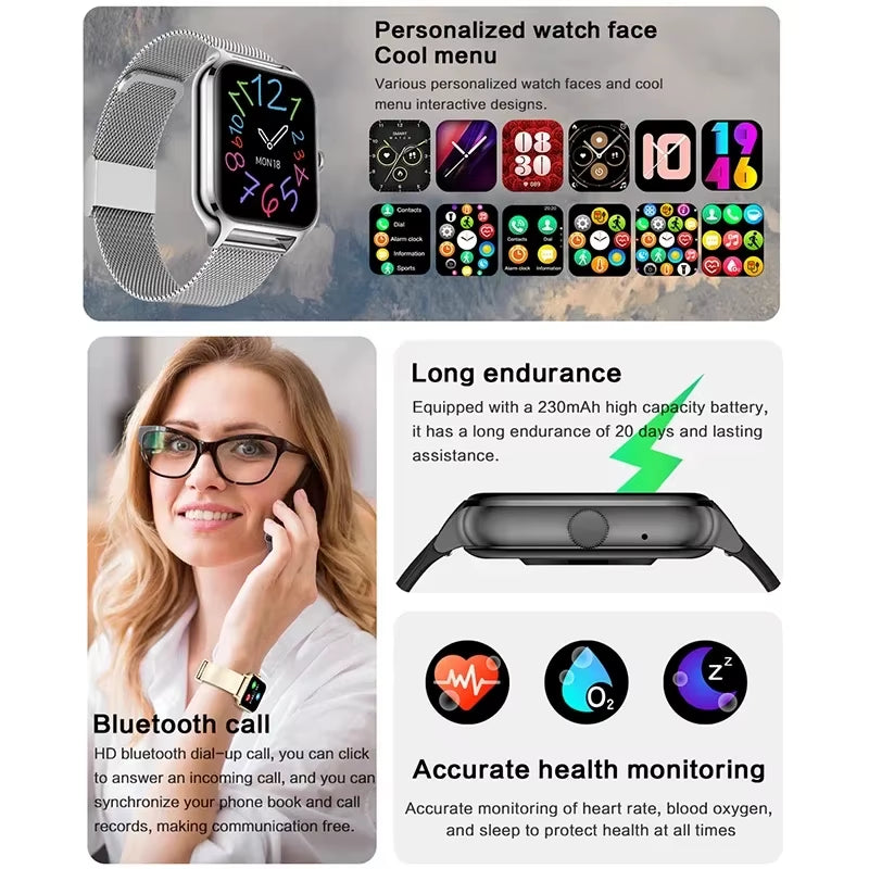 2025 Smart Watches H9 Promax with 2.01 Inch HD Color Screen Android System with Magnetic Charging BT Calls Heart Rate