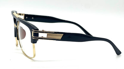 Designer Men Sunglasses Fashion Square Gold Hip Hop Model New Style Shades Blue