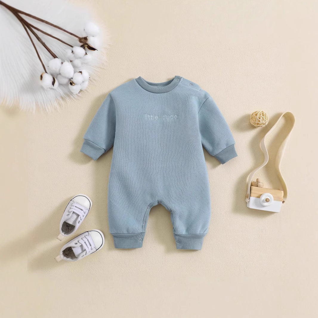 Korean Style Baby Solid Color Simple Jumpsuit