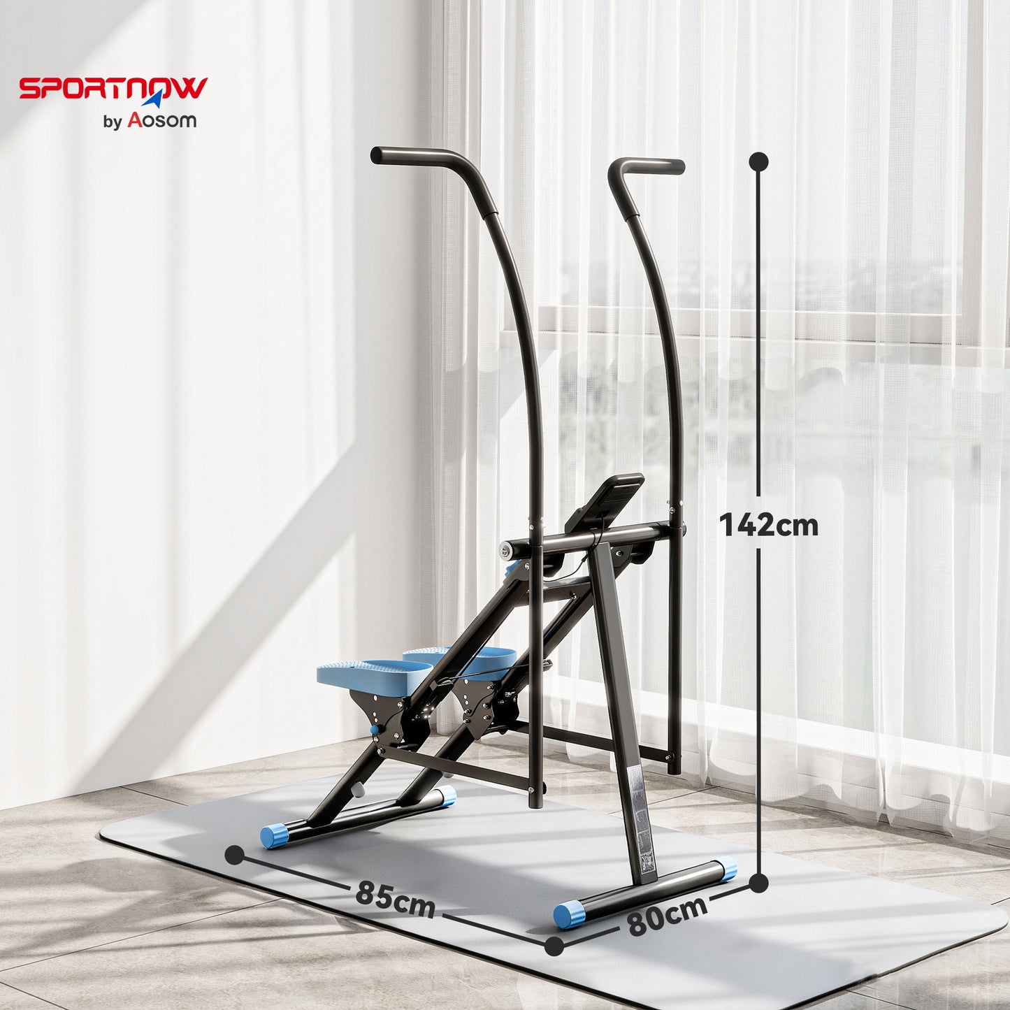 SPORTNOW Stair Stepper For Home Gym Exercise, Vertical Climber Machine With LCD Monitor & Adjustable Pedals For Workout