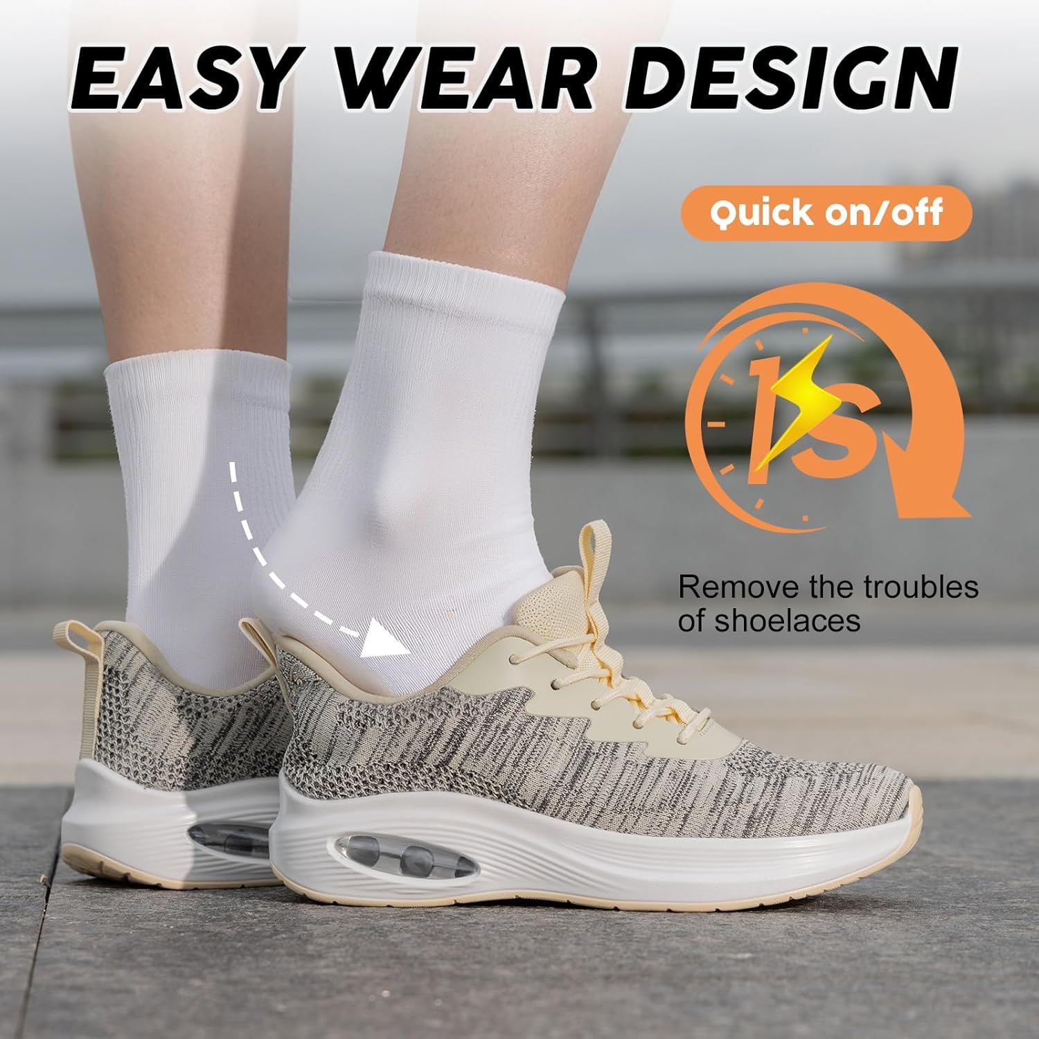 Wide Toe Box Shoes Women Air Cushion Road Running Shoes Extra Wide Width Sneakers Arch Support Gym Athletic Tennis Sneakers Lightweight Breathable Walking Shoes