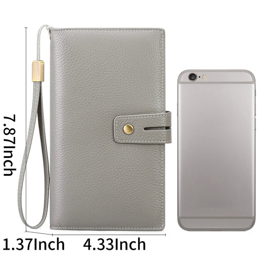 Women'S RFID Blocking Wallet with Wristlet, Gray