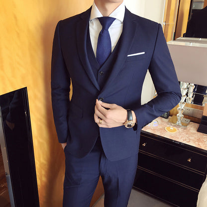 Temperament Men's Three-piece Groom Best Wedding