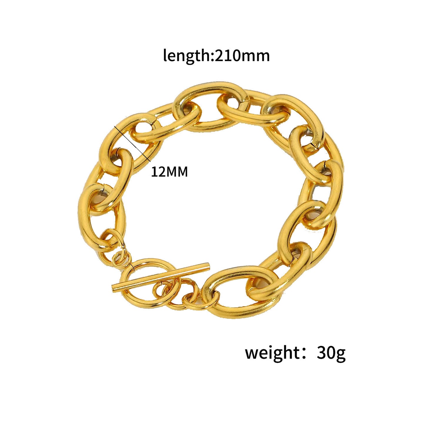 Simple Metal Large And Small Hoop Stainless Steel Bracelet Jewelry