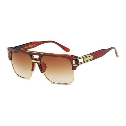 Designer Men Sunglasses Fashion Square Gold Hip Hop Model New Style Shades Blue