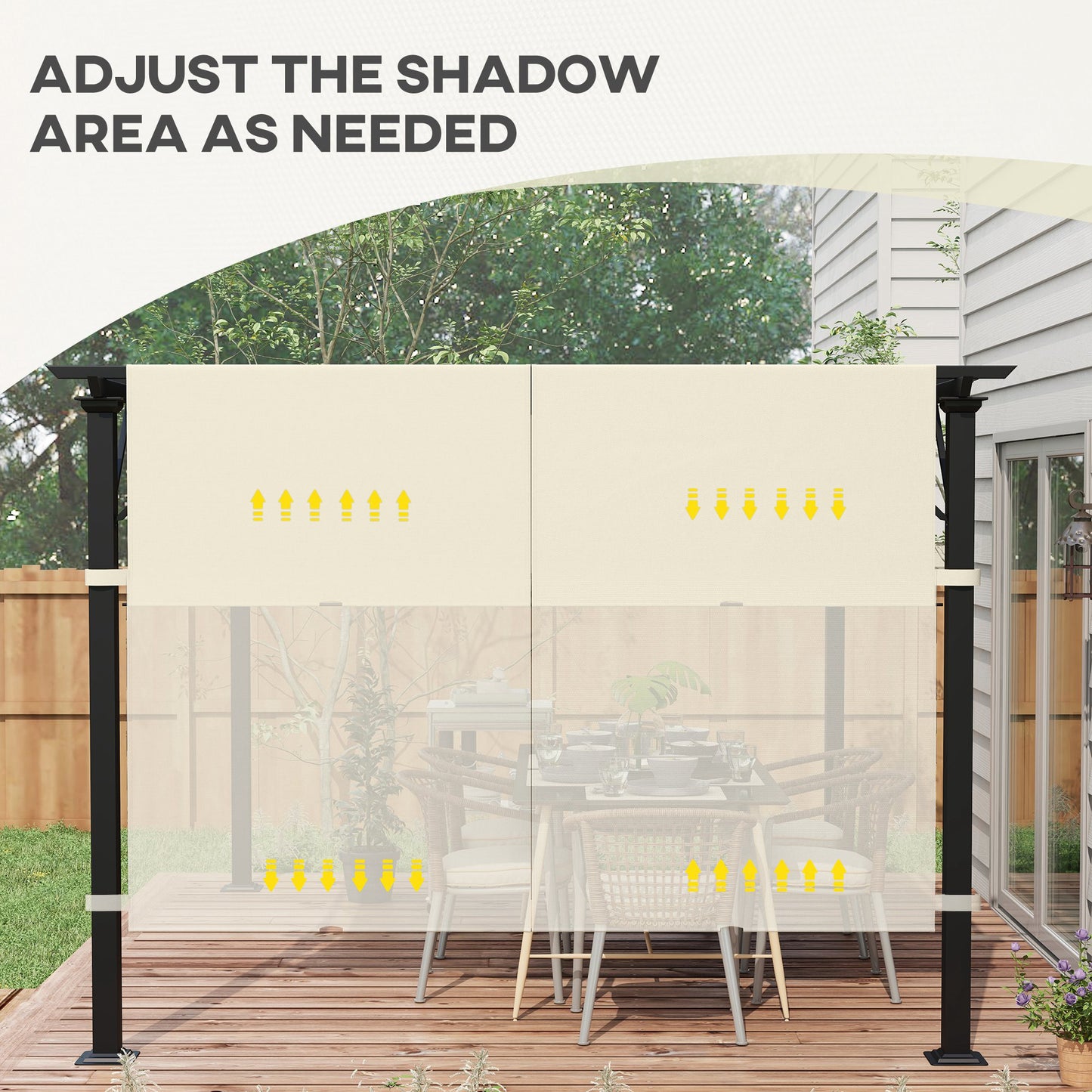 2 Pcs Pergola Replacement Canopy, UV Protection Pergola Shade Cover, Easy to Install, for 10 x 10ft Pergola, Cream White