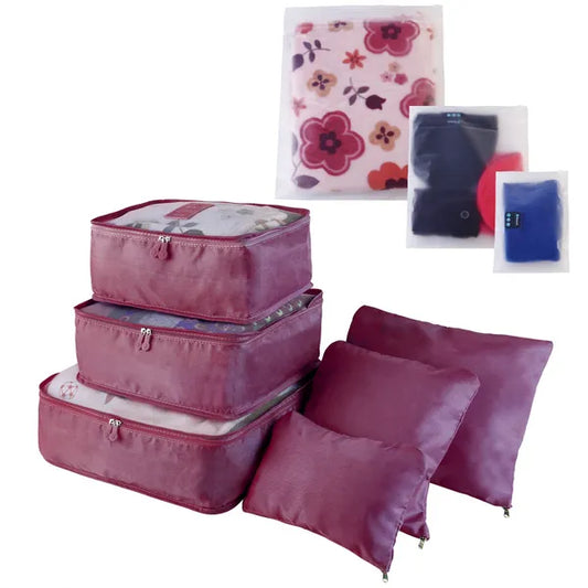 9Pcs Set Clothes Storage Bags Water-Resistant Travel Luggage Organizer Clothing Packing Cubes For Blouse Hosiery Stocking Underwear