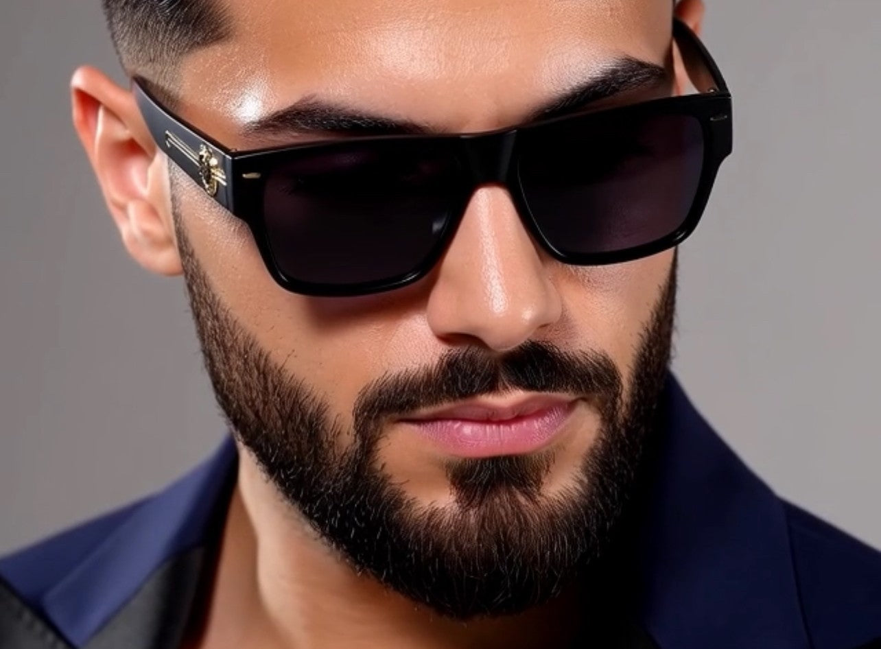 Men Sunglasses Fashion Design Tortoise Black Frame Hip Hop Style Square Shades