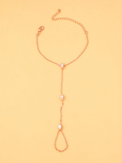 Minimalist Ultra-glamorous Marquise-cut Zircon Fingerless Bracelet