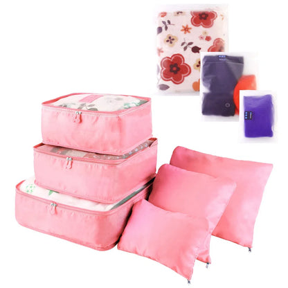 9Pcs Set Clothes Storage Bags Water-Resistant Travel Luggage Organizer Clothing Packing Cubes For Blouse Hosiery Stocking Underwear