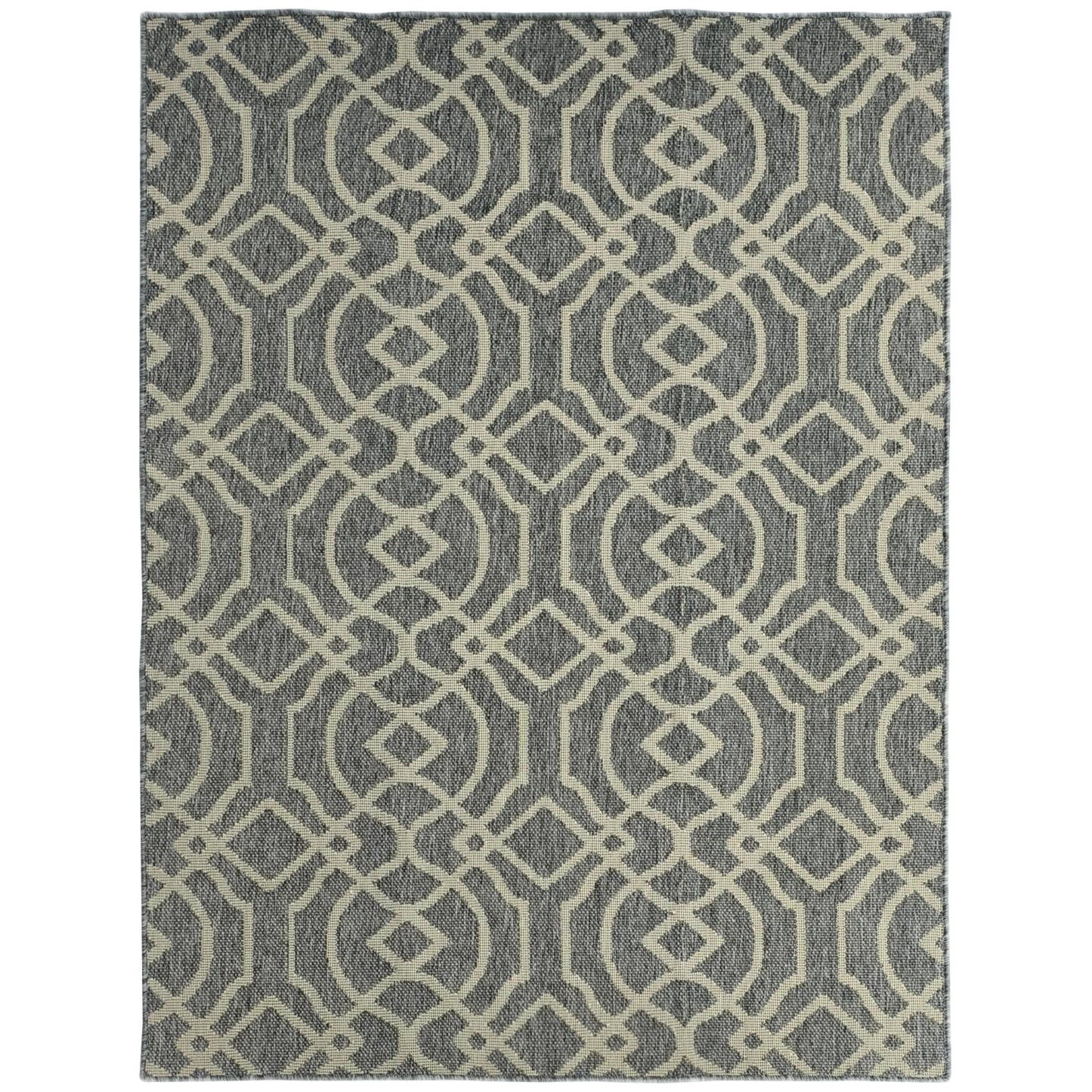 UV Resistant Indoor & Outdoor Area Rug, Easy-Cleaning Machine Washable Rug With Geometric Pattern For Patio, Garden, Kitchen, Bathroom Or Living Room, 170 X 120 Cm, Grey