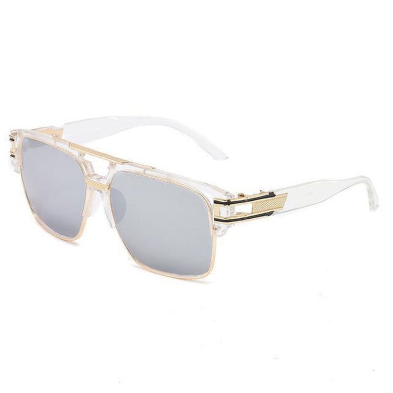 Designer Men Sunglasses Fashion Square Gold Hip Hop Model New Style Shades Blue