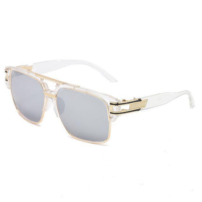 Designer Men Sunglasses Fashion Square Gold Hip Hop Model New Style Shades Blue