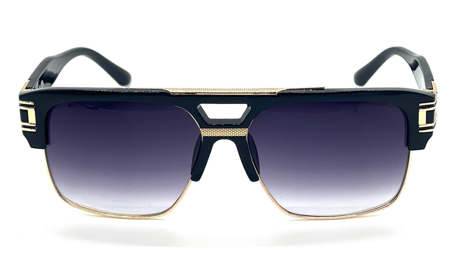 Designer Men Sunglasses Fashion Square Gold Hip Hop Model New Style Shades Blue