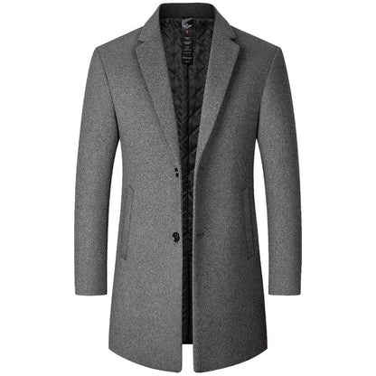 Men's Mid-Length Casual Wool Coat