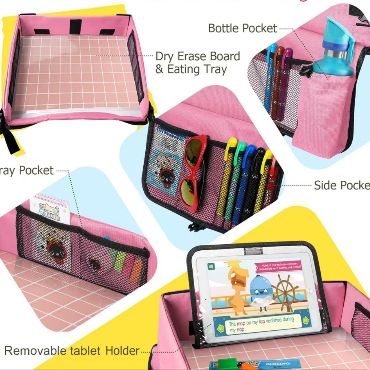 Travel Car Children's Tray Shopping Bags Car Seat Storage Tray