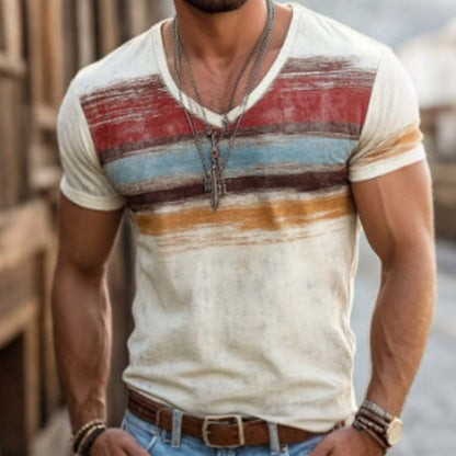 Mens 3D Digital-Print Short-Sleeve T-Shirt