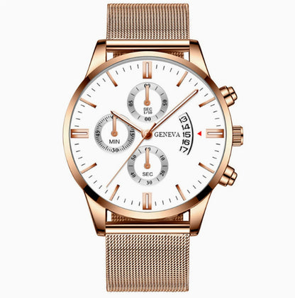 Mens Business Luxury Watches For Men Mesh Band Quartz Watch