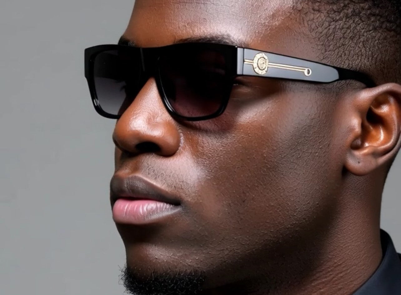 Men Sunglasses Fashion Design Tortoise Black Frame Hip Hop Style Square Shades