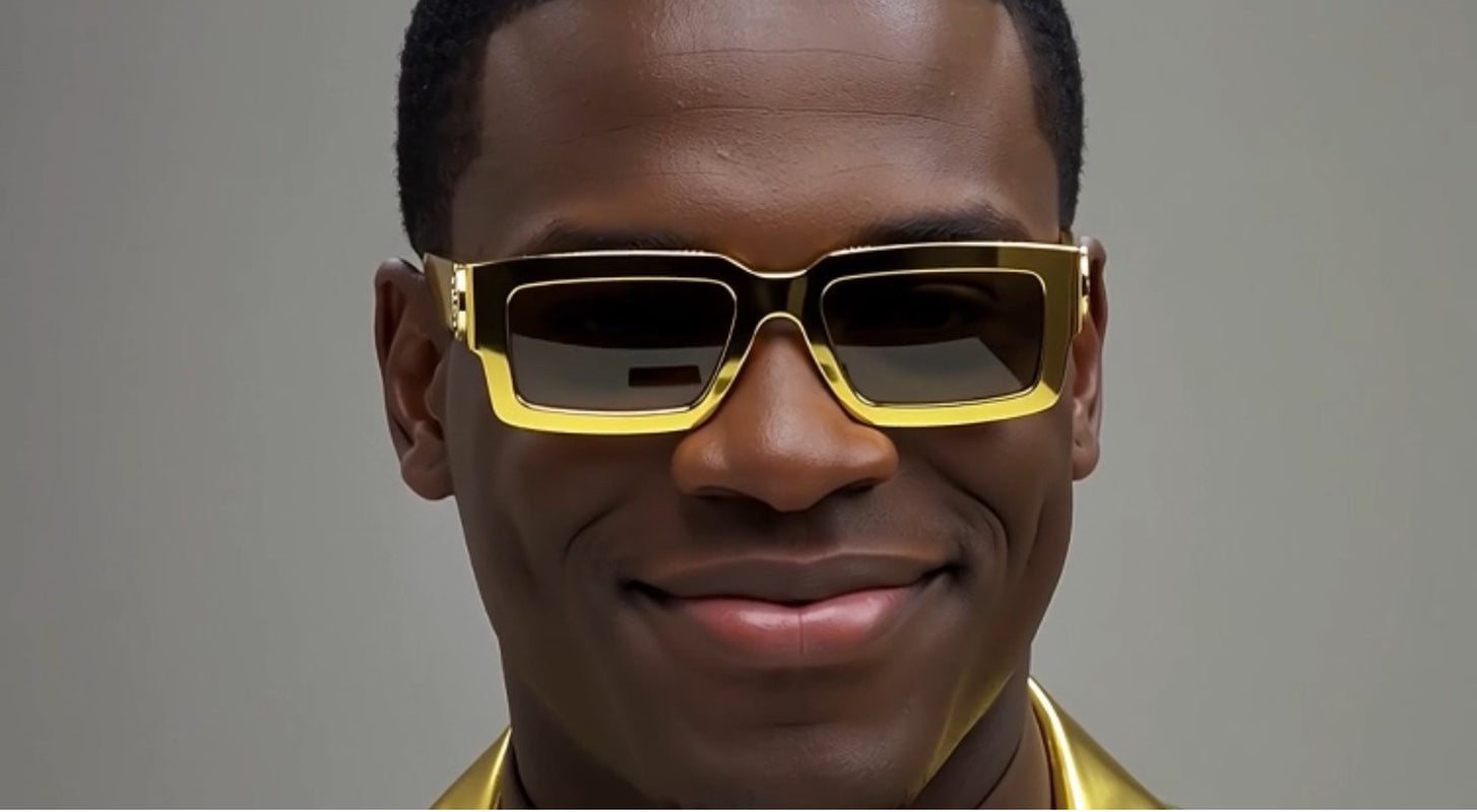 MEN SUNGLASSES HIP HOP SQUARE DESIGNER SHADES RETRO GOLD FRAME RAPPER FASHION