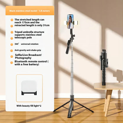 Mobile Phone Bluetooth Selfie Stick Stabilizer Floor Stand