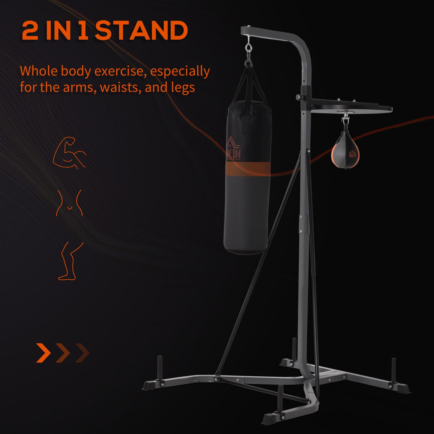 Freestanding Boxing Punch Bag & Speed Ball Station, For Home Gym, Grey