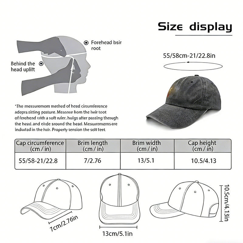 Golf Father Hat For Men, Adjustable Embroidered Wash Cotton Baseball Cap