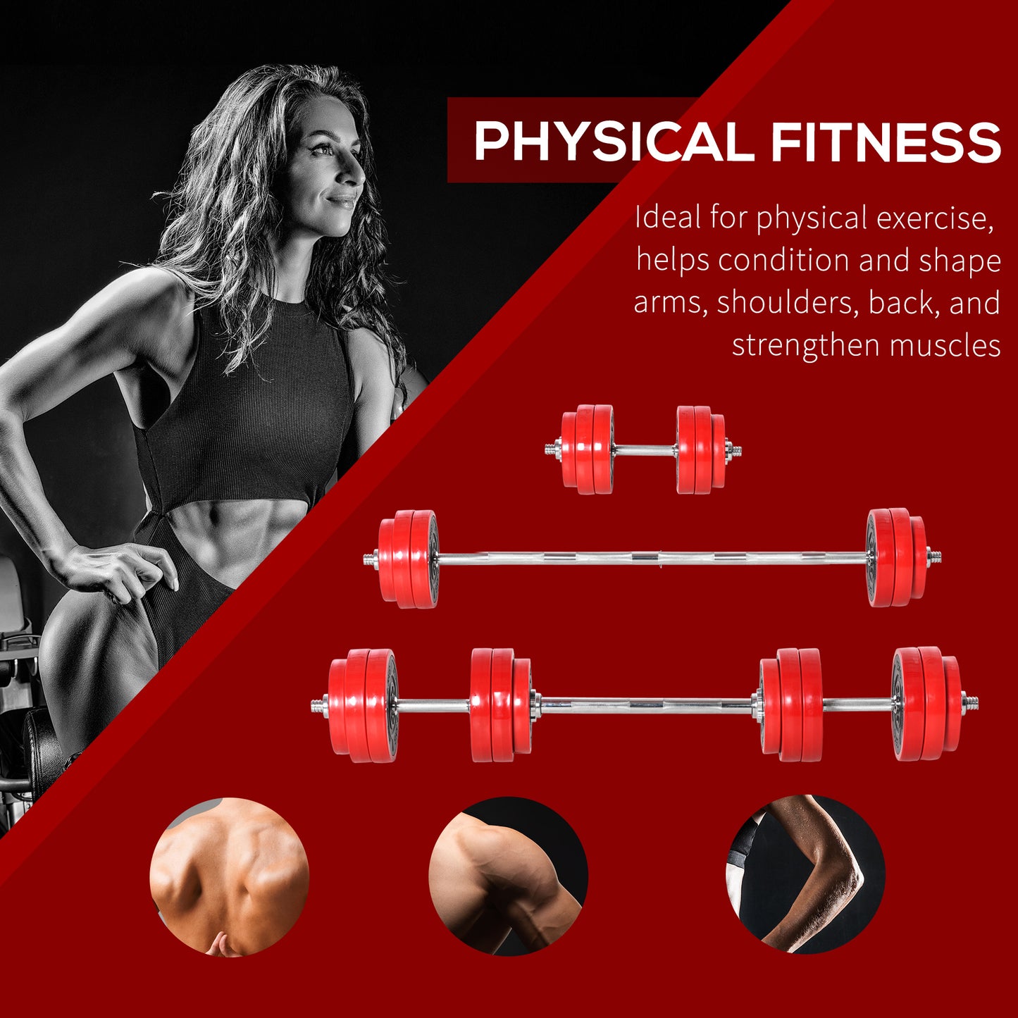 Adjustable Dumbbell Set, 66lbs Convertible to Barbell Weight Set for Home Gym Women and Men Weight Lifting Training