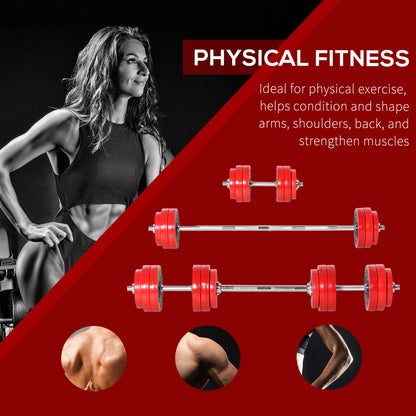 Adjustable Dumbbell Set, 66lbs Convertible to Barbell Weight Set for Home Gym Women and Men Weight Lifting Training
