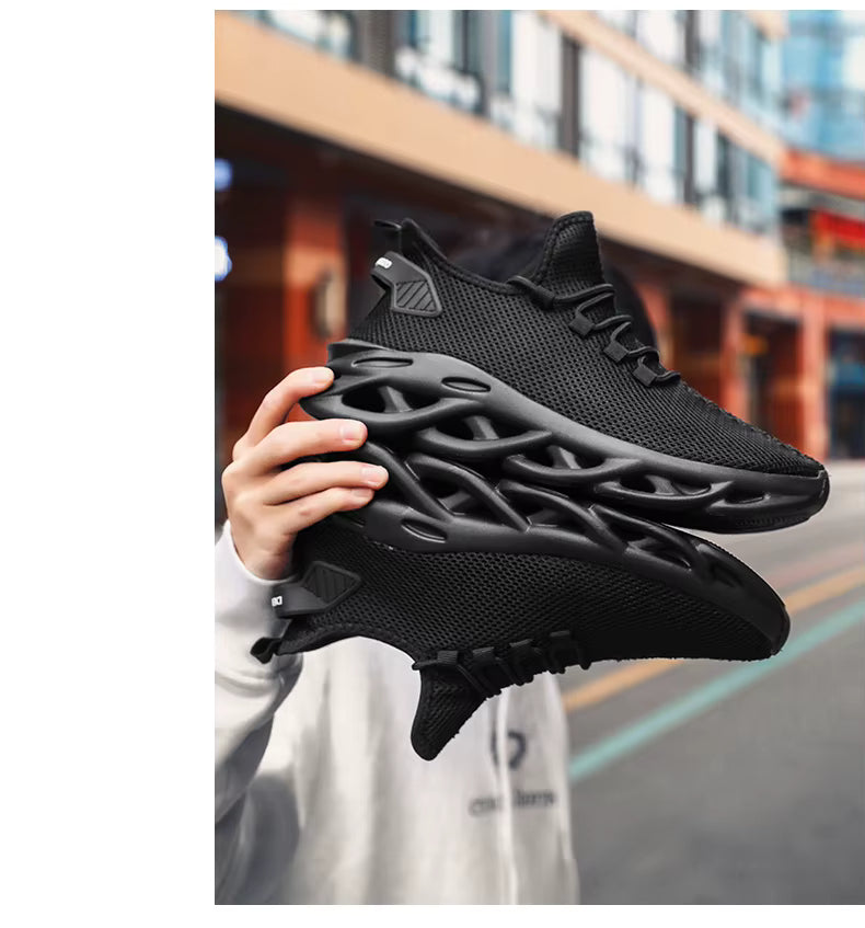 Men Casual Sports Shoes Breathable Lightweight Sneakers Outdoor Mesh Black Running Shoes Athletic Jogging Tennis Walking Shoes